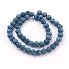 PVD Vacuum Plating Electroplated Natural Lava Rock Bead Strands G-E432-8mm-02-2