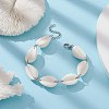 Acrylic Shell Bead Link Anklets AJEW-AN00537-4