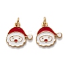 Real 18K Gold Plated Brass Enamel Charms KK-A154-10G-2