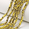 Electroplate Opaque Glass Beads Strands EGLA-A034-P6mm-O06-1