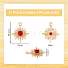 16Pcs 2 Colors Brass Micro Pave Cubic Zirconia Pendants KK-DC0003-35-2