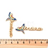 Rack Plating Brass Colorful Enamel Parrot Honduras Links Connector Charms KK-C063-06G-3