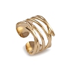 Ion Plating(IP) 304 Stainless Steel Hollow Out Open Cuff Rings for Women RJEW-G285-20G-1