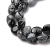 Natural Snowflake Obsidian Beads Strands G-K395-A04-02-4