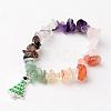 Christmas Tree Natural Gemstone Beaded Charm Kids Bracelets BJEW-JB02248-1