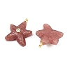 Natural Strawberry Quartz Pendants G-H353-01G-04-2