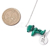 Natural Malachite Chip & Constellation Pendant Necklaces NJEW-JN05084-08-3