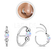 316L Surgical Stainless Steel & Cat Eye Ball Hoop Nose Rings WG275C7-03-1