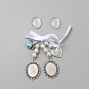 Wedding Bouquet Alloy & Glass Photo Charms DIY-WH20004-07B-AS-1