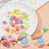 SUPERFINDINGS 60Pcs 10 Colors Luminous Silicone Beads SIL-FH0001-02-5
