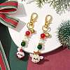 Christmas Santa Claus & Deer Handmade Glass Seed Beads Pendant Decorations HJEW-MZ00068-2