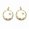 Real 16K Gold Plated Brass Micro Pave Clear Cubic Zirconia Pendants X-ZIRC-S067-195-NF-1