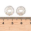 Polymer Clay Rhinestone European Large Hole Beads with Silver Color Plated Brass Cores X-FPDL-R002-15-3