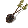 Natural Amethyst Braided Bead Pendant Necklacess NJEW-K258-05C-2