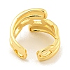 Brass Cable Chain Open Cuff Ring for Women RJEW-M173-11A-G-3