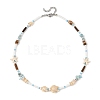 Ocean Starfish Turtle Synthetic Turquoise and Seed Beads Beaded Necklaces for Women NJEW-JN06661-3