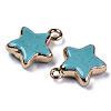 Star Synthetic Turquoise Pendants G-N326-69C-01-2