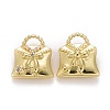 Brass Micro Pave Clear Cubic Zirconia Charms KK-Z024-03G-2
