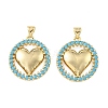 Brass Micro Pave Sky Blue Cubic Zirconia Pendants CU-CBA6938-07G-06-1
