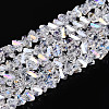 Electroplate Transparent Glass Beads Strands GLAA-N021-4mm-11-1