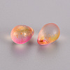 Two Tone Transparent Spray Painted Glass Charms GLAA-T016-37-F02-2