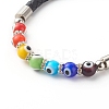 Handmade Evil Eye Lampwork Beads Beaded Bracelets BJEW-JB06373-4