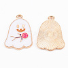 Light Gold Tone Alloy Enamel Pendants ENAM-T018-16-2