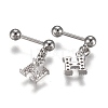 304 Stainless Steel Barbell Cartilage Earrings EJEW-H113-08P-2