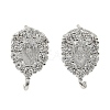 Teardrop Brass Micro Pave Clear Cubic Zirconia Stud Earring Findings KK-C107-13P-1