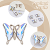 4Pcs Alloy & Glass Buckle BUTT-GA0001-05-3