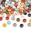 100Pcs 10 Colors Painted Natural Wood Beads WOOD-OC0002-08-1