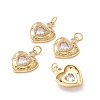 Brass Micro Pave Clear Cubic Zirconia Charms ZIRC-Z019-08G-NR-1