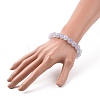 Natural Blue Chalcedony Round Beaded Stretch Bracelet for Women BJEW-JB09088-3