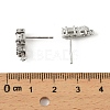 Brass Micro Pave Clear Cubic Zirconia Stud Earring Findings KK-C107-06P-3