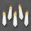 Bullet Natural White Jade Pointed Pendants G-E332-C27-G-2