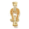 Brass Micro Pave Cubic Zirconia Fold Over Clasps KK-U037-27G-03-1