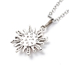 Cat Eye Sun Pendant Necklace with 304 Stainless Steel Cable Chains for Women NJEW-JN03974-6