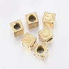 304 Stainless Steel Large Hole Letter European Beads STAS-H428-01G-G-1