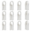 12Pcs Column Sterling Silver Cord Ends STER-BC0004-48B-1