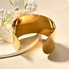 304 Stainless Steel Open Cuff Bangles for Women LS-BJEW-Z083-02G-02-3
