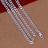 Popular Silver Color Plated Brass Curb Chain Necklaces For Men NJEW-BB12724-24-3