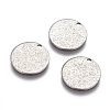 Tarnish Resistant 304 Stainless Steel Textured Pendants STAS-I098-01-15mm-P-3