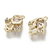 Brass Micro Pave Cubic Zirconia Charms X-KK-N232-47-NF-2