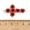 Natural Black Onyx(Dyed & Heated) & Glass Seed Beaded Pendants PALLOY-MZ01404-01-3