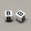 Large Hole Acrylic Letter European Beads SACR-Q103-6mm-01B-2
