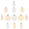 SUNNYCLUE 12Pcs 4 Style 3 Colors 201 Stainless Steel Stamping Blank Tag Charms STAS-SC0002-11-1