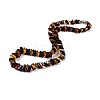 Natural Amber Square Graduated Beaded Necklaces NJEW-T019-01-3