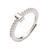 S925 Sterling Silver Adjustable Letter Rings for Women RJEW-M068-01P-I-2