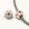 Alloy Enamel Flower Large Hole Style European Beads MPDL-R036-51I-1