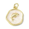 Ocean Theme Brass Enamel Pendants KK-H270-06G-05-1